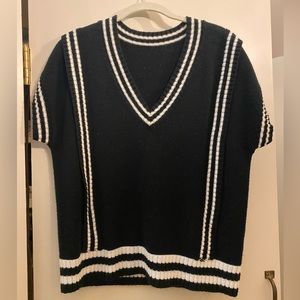 Black and white sweater vest